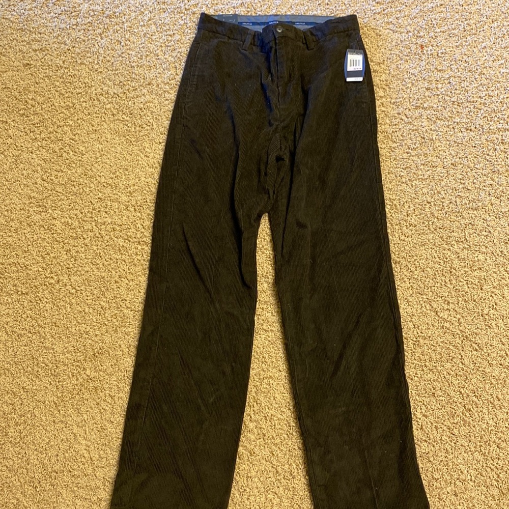 Nautica Mens Brown Corduroy Pants 32W 34L NEW